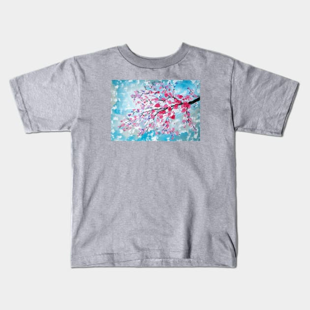 Turquoise and Pink 1 Kids T-Shirt by SheerJoy